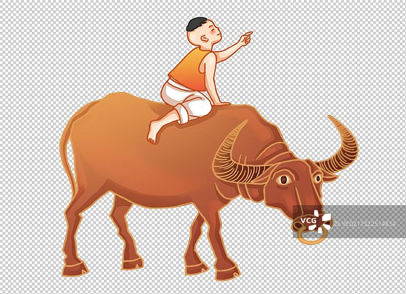 清明节指路的牧童图片素材