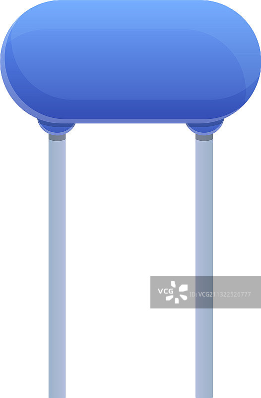 蓝色电容器图标卡通风格图片素材
