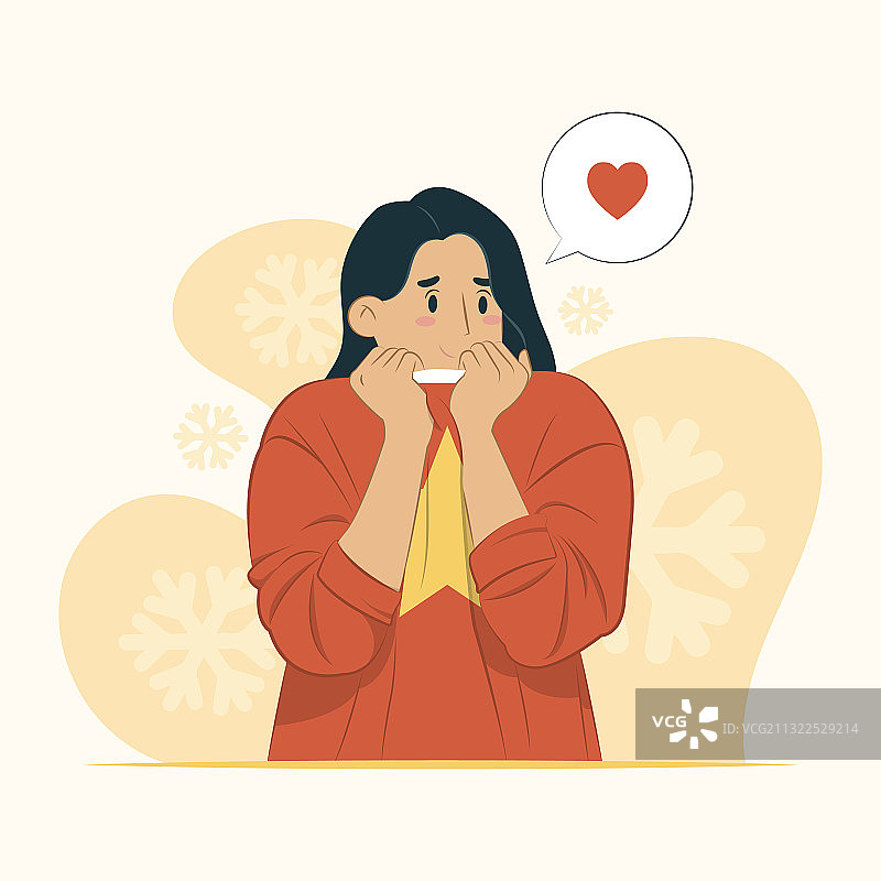 害羞概念图片素材