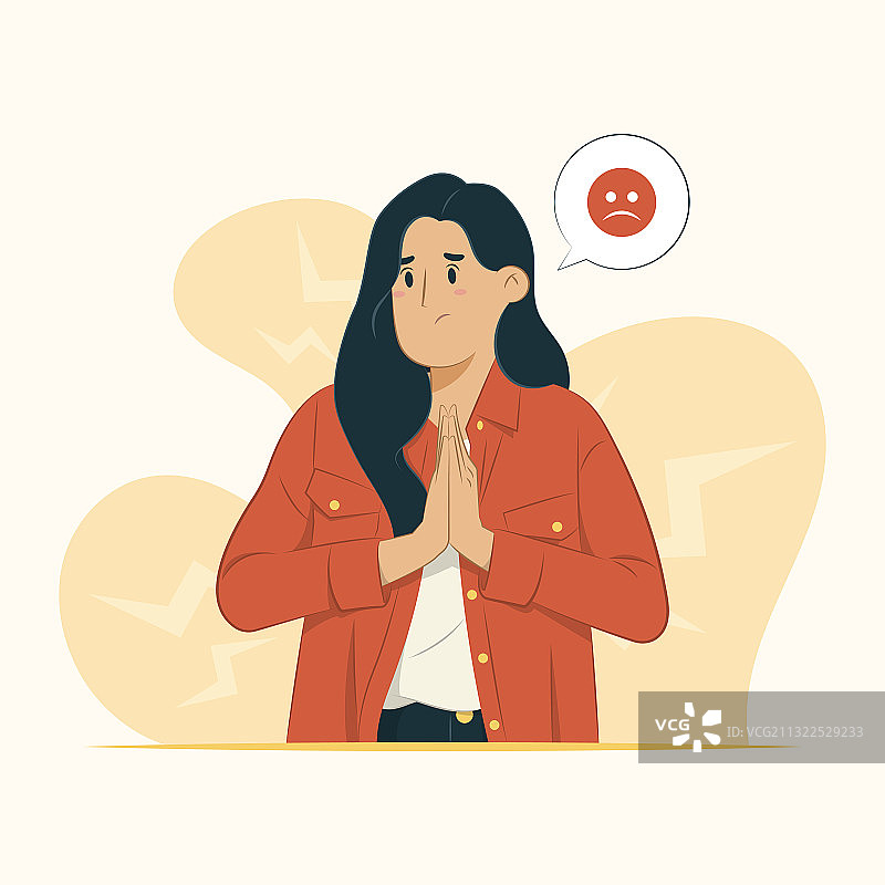 感到抱歉的女人图片素材