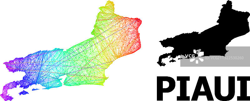 皮奥伊州网格地图光谱渐变图片素材