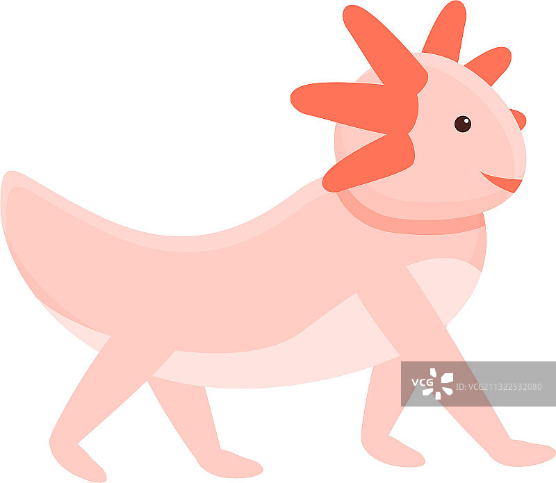 卡通风格的行走墨西哥钝口螈图标图片素材