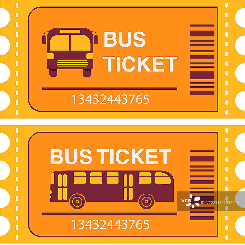 公交车票公共交通侧视图图片素材