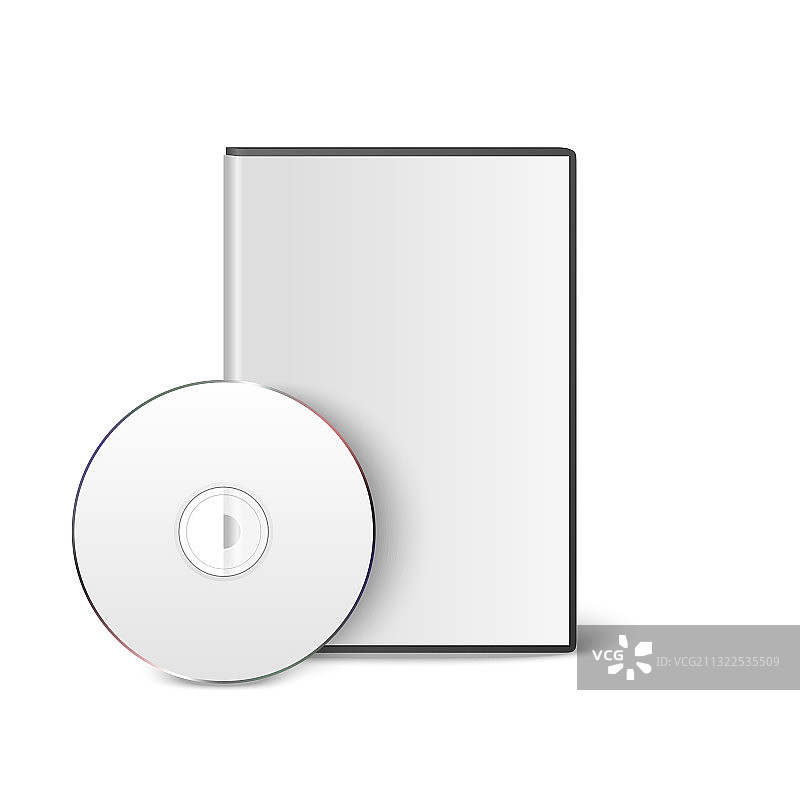 3D逼真白色CD DVD光盘带封面图片素材