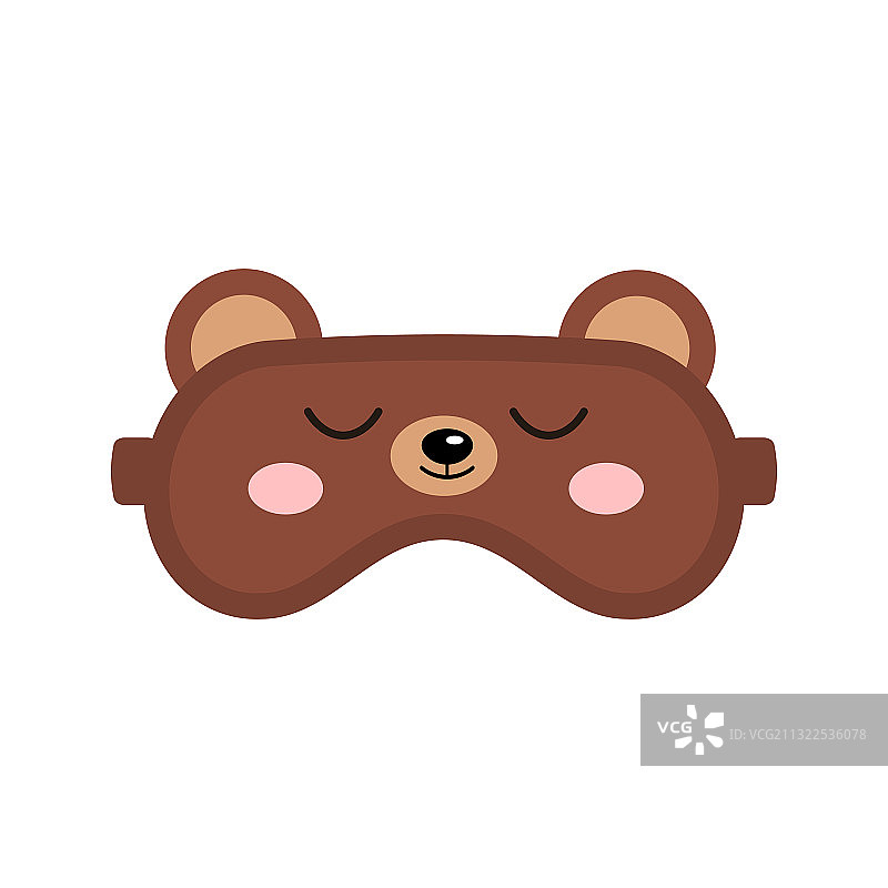 可爱熊脸睡眠眼罩图标图片素材
