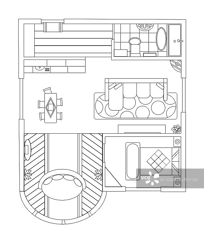 公寓室内设计草图图片素材