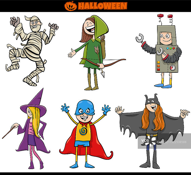 万圣节服装儿童卡通套装图片素材