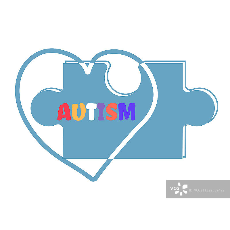 自闭症拼图形状标识图片素材