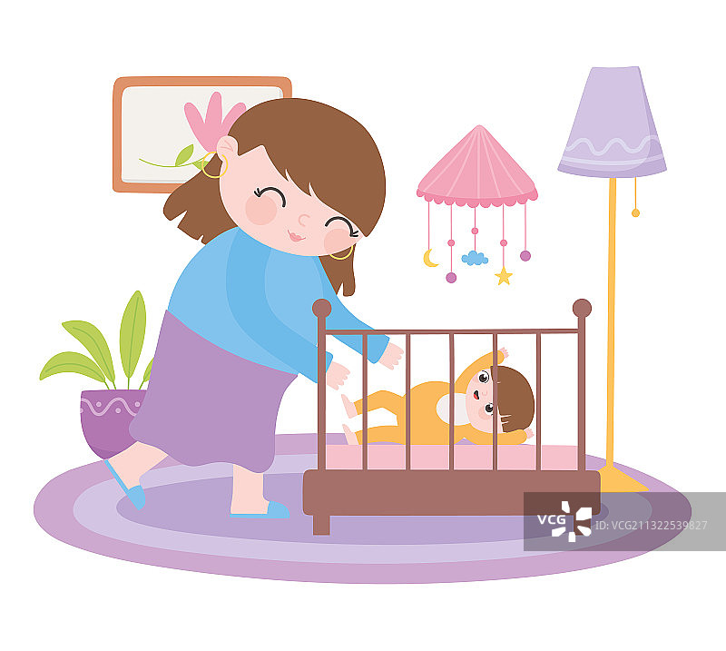 孕产期微笑的妈妈和宝宝图片素材
