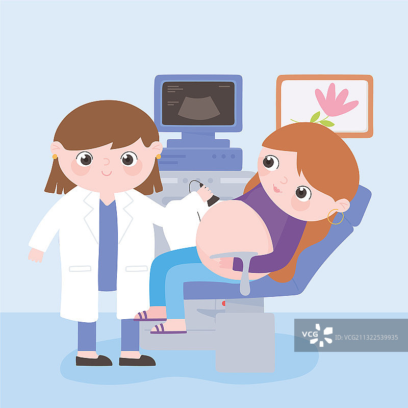 孕妇和妇产科女医生图片素材