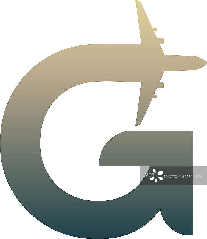 扁平现代G字母创意旅行标志设计图片素材
