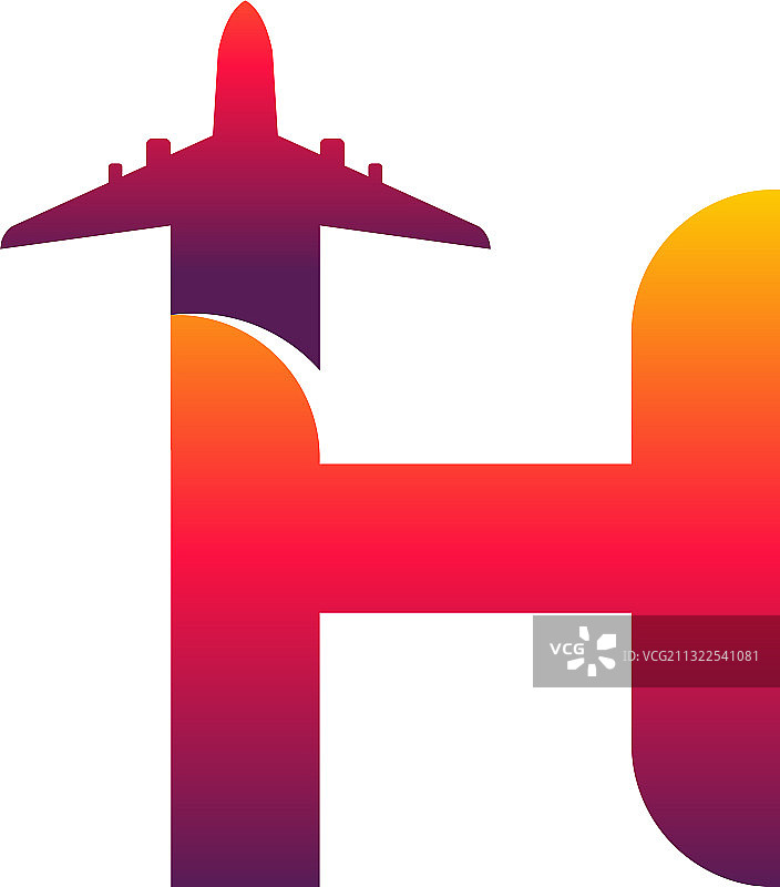 扁平现代H字母创意旅行Logo设计图片素材