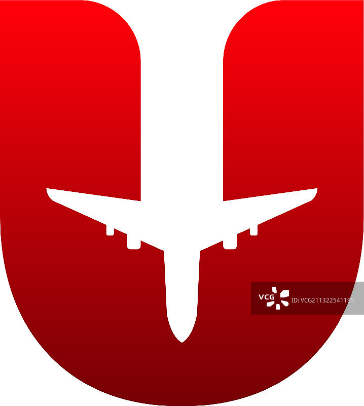 扁平现代U字母旅行标志设计概念图片素材