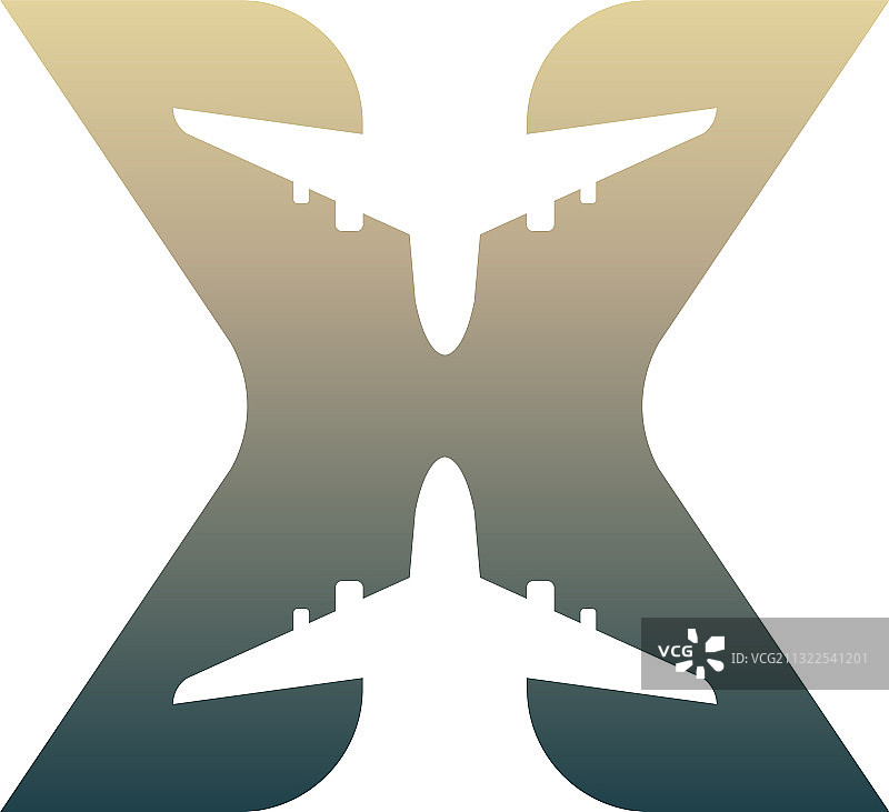 扁平现代X字母旅行logo设计概念图片素材