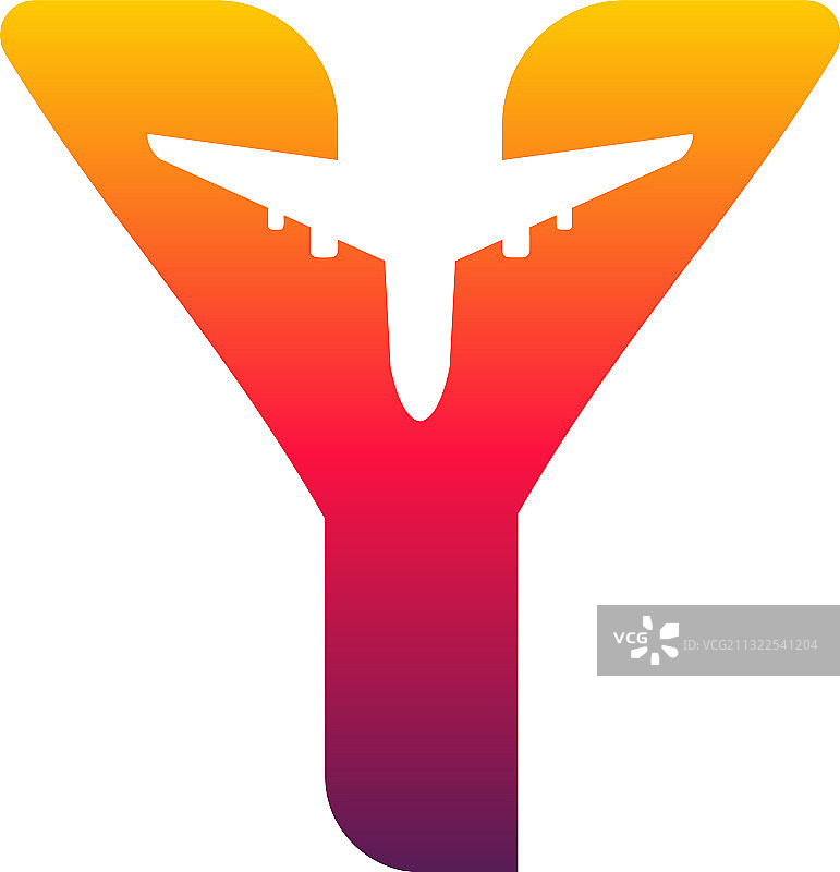 扁平风格Y字母旅行logo设计概念图片素材