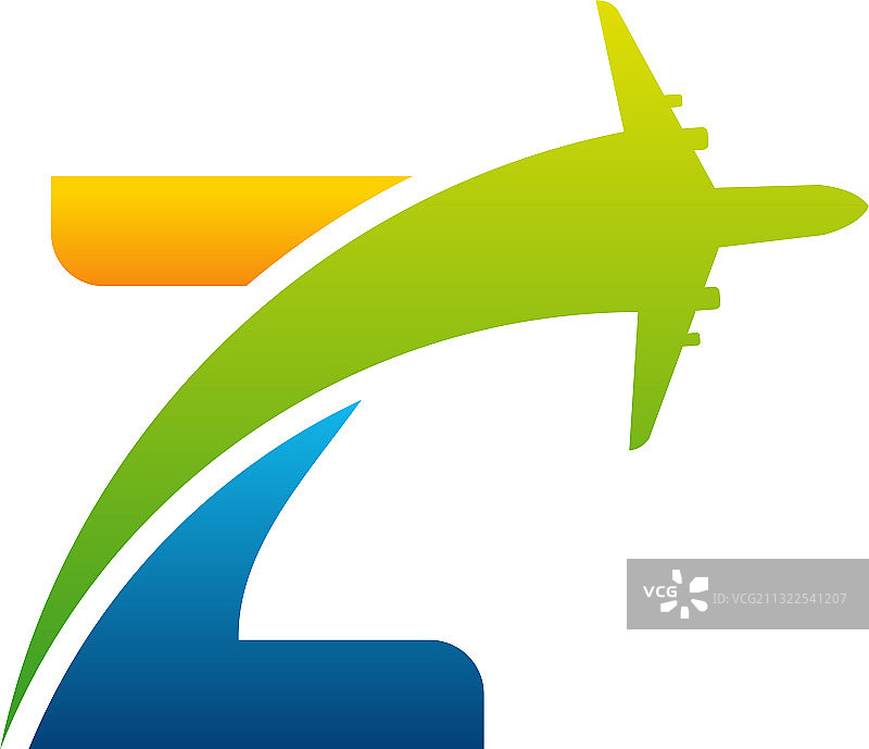 扁平风格现代Z字母旅行logo设计理念图片素材