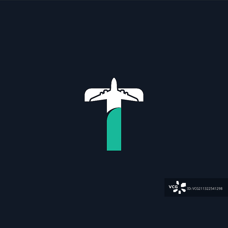 扁平风现代T字母旅行logo设计概念图片素材