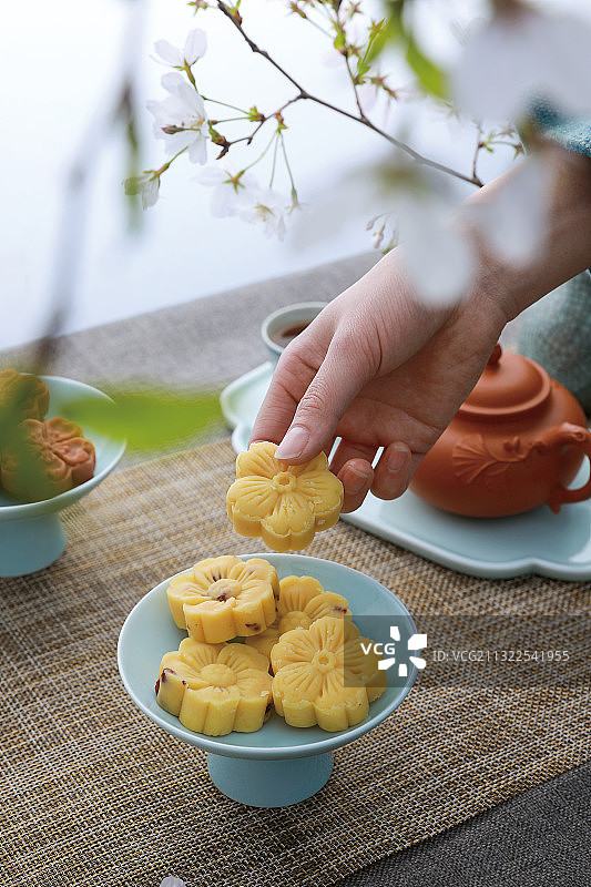 樱花绿豆糕图片素材