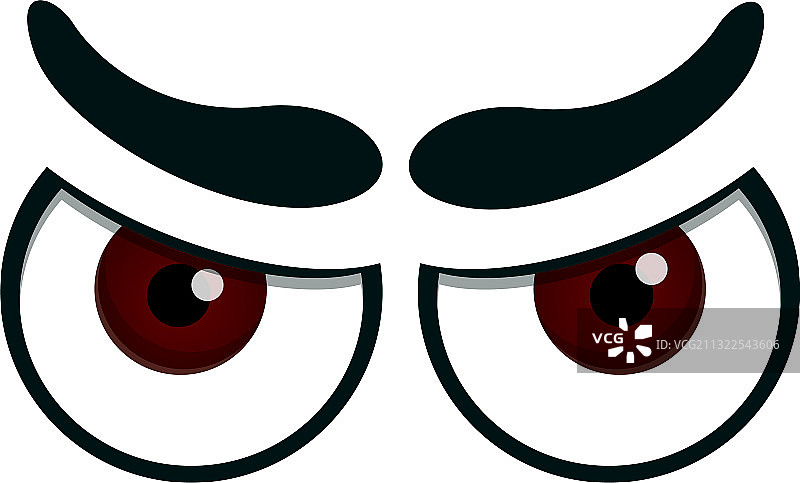 愤怒的眼睛卡通图标图片素材