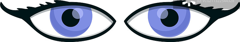 凝视的眼睛卡通风格图标图片素材