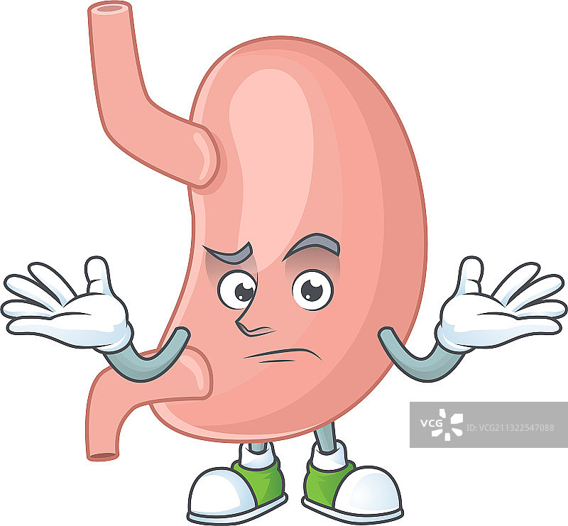 微笑的胃部卡通吉祥物图片素材