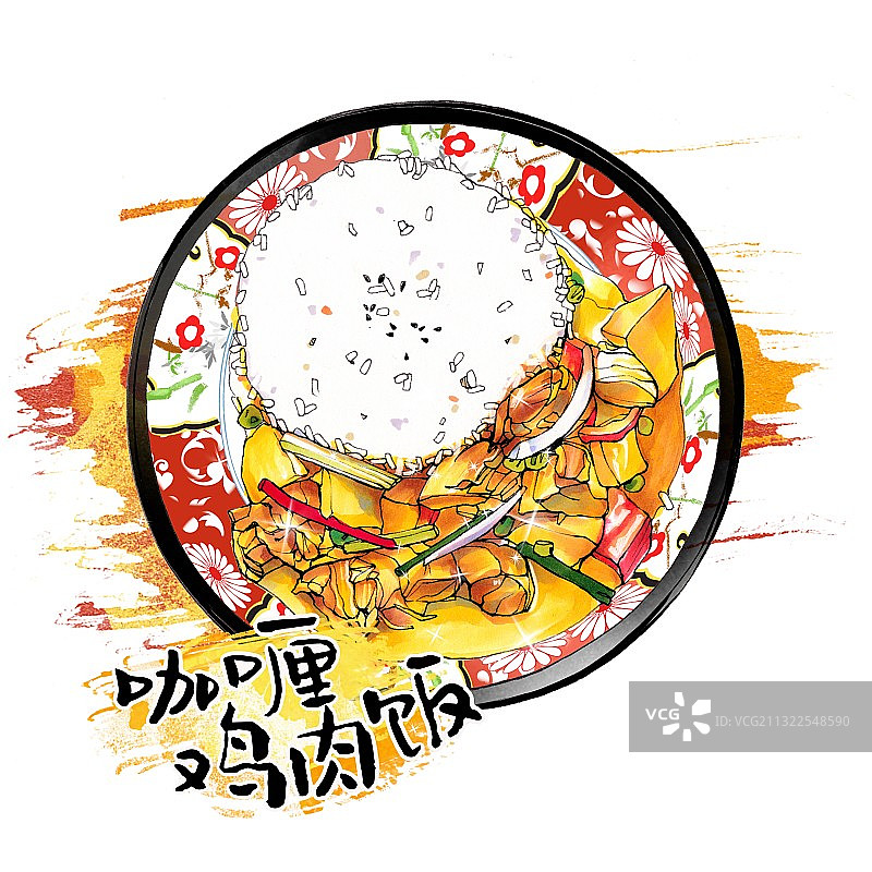 港式茶餐厅 东南亚美食 咖喱鸡肉饭图片素材