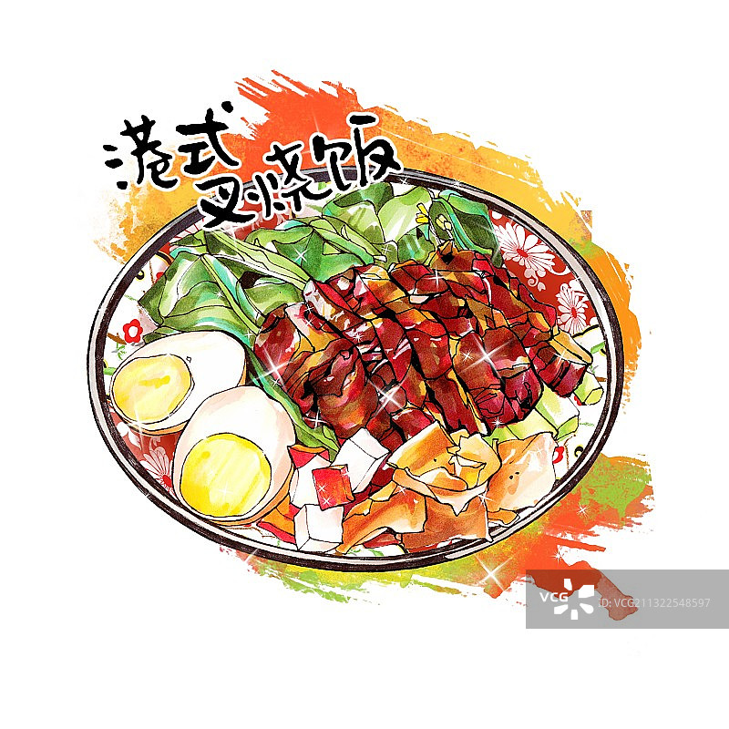 港式茶餐厅 东南亚美食 港式叉烧饭图片素材