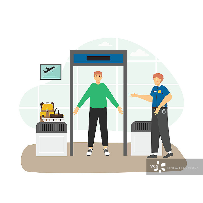 机场安检点乘客图片素材