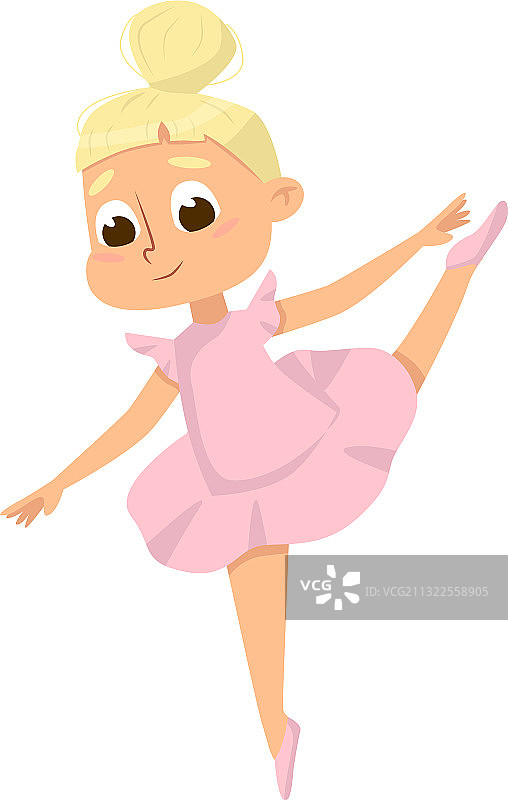 穿着芭蕾舞短裙跳舞的小女孩图片素材