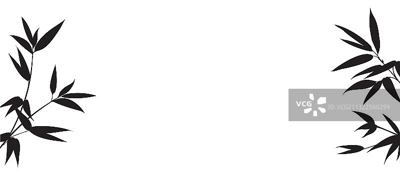 用于网站的手绘竹枝图片素材