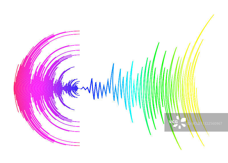 白色背景霓虹彩虹声波海报图片素材
