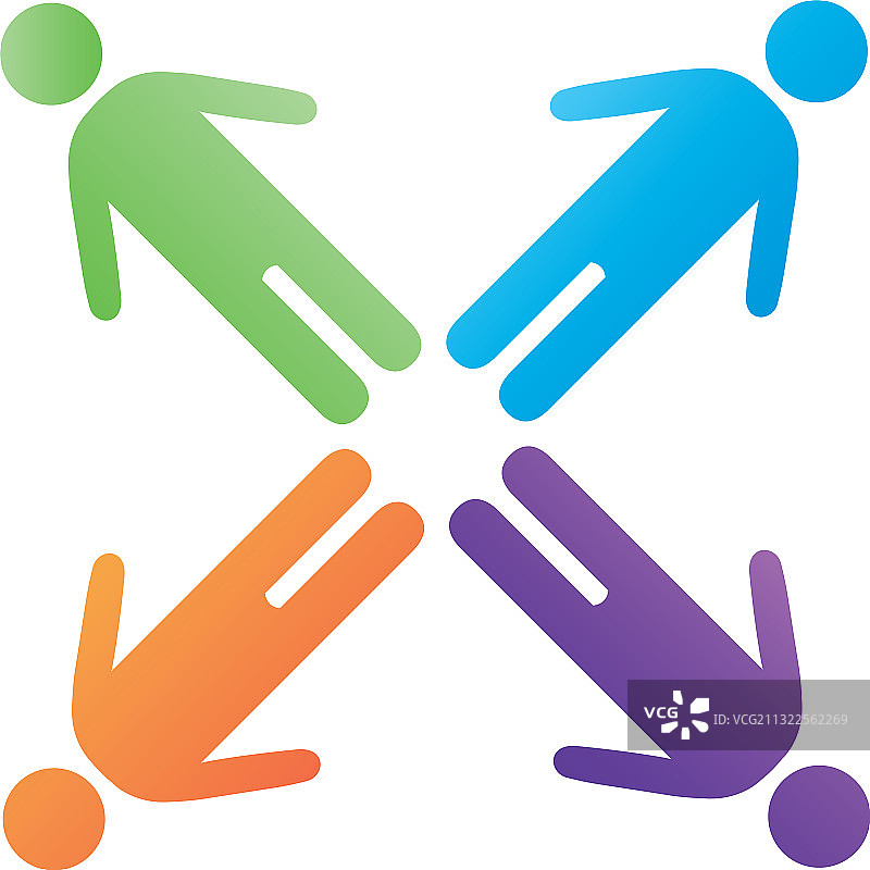 围绕渐变色的男性社区人物图片素材