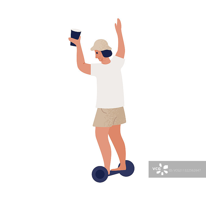 现代男人骑电动平衡车图片素材