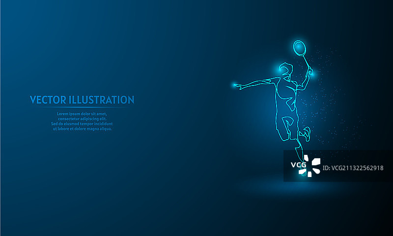 蓝色抽象背景上的羽毛球图片素材