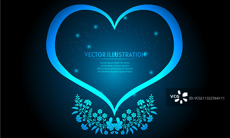 深蓝色背景上的发光椭圆形框架图片素材