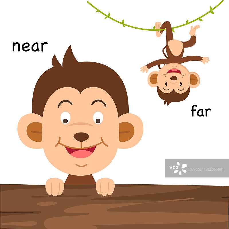 近与远的反义词图片素材