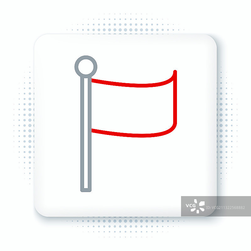 白色背景上的旗帜图标线条图片素材