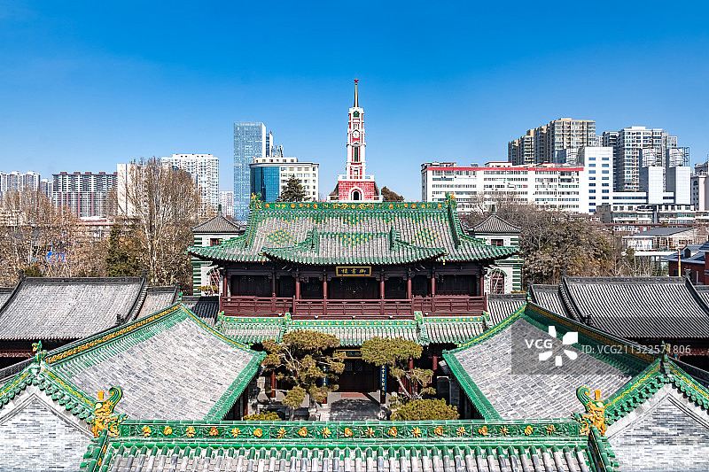 山西省太原市杏花岭区晋商博物院山西督军府风景区古建筑风光图片素材