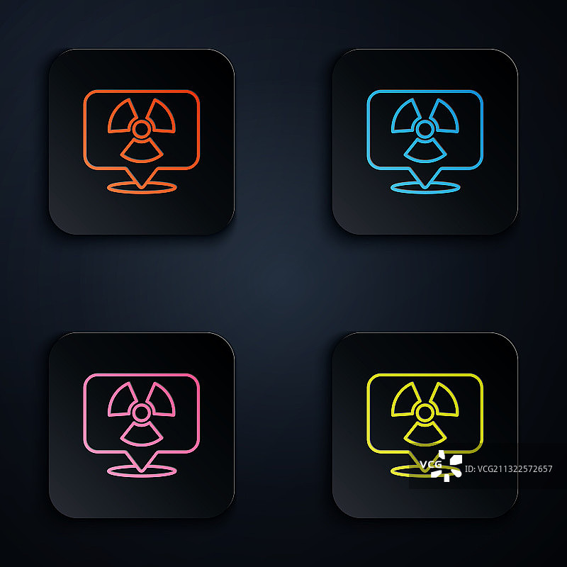 彩色霓虹灯放射性位置图标图片素材