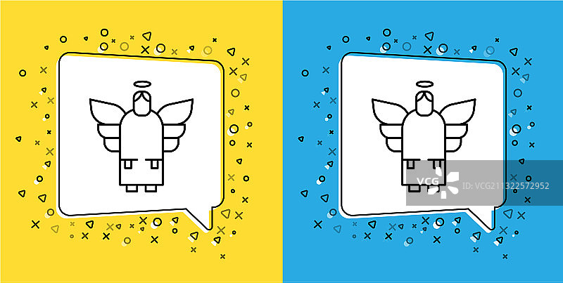 黄色背景圣诞天使图标图片素材