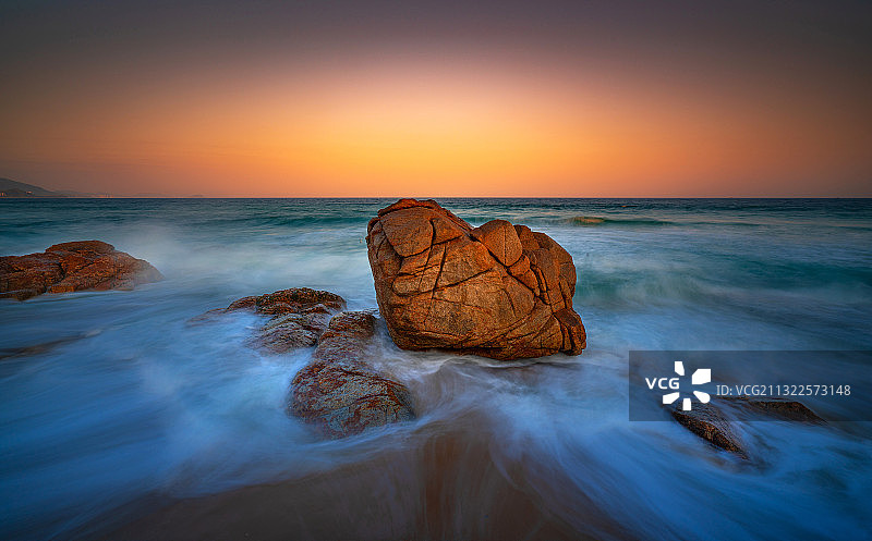 日落磐石图片素材