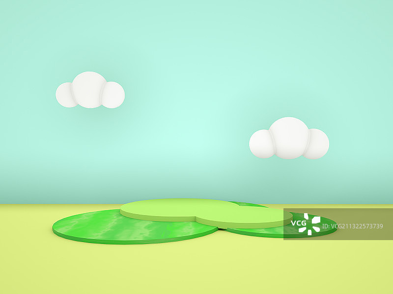 C4D制作的彩色三维立体平台图片素材