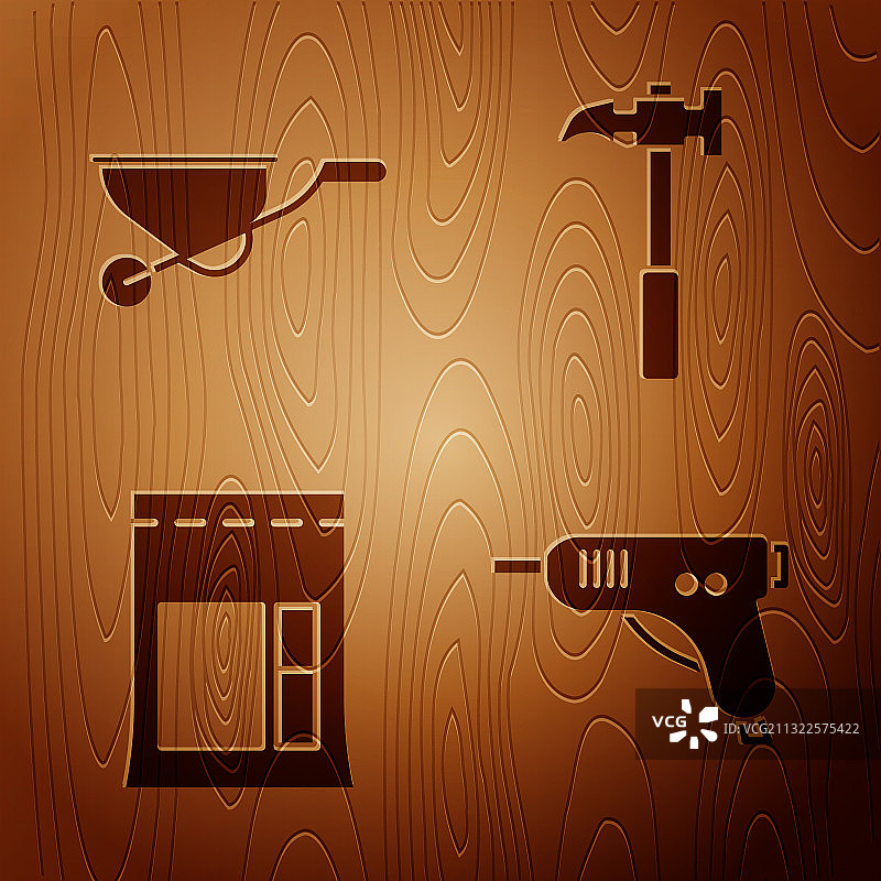 电热熔胶枪手推车水泥袋套装图片素材