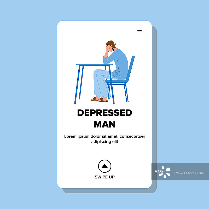 沮丧的男人坐在桌子旁哭泣图片素材