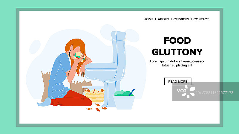 有暴饮暴食问题的年轻女人图片素材