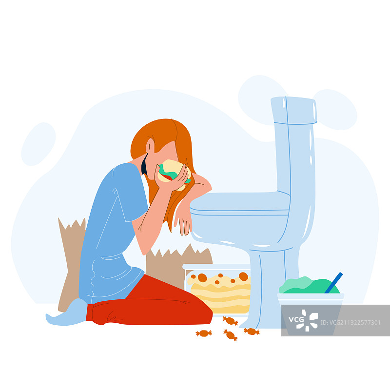 患有暴食症的女性图片素材