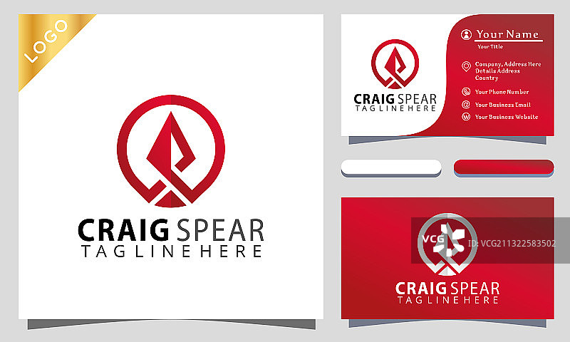 矛战士彩色标志设计灵感图片素材