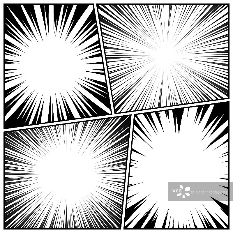 漫画书放射线集合图片素材