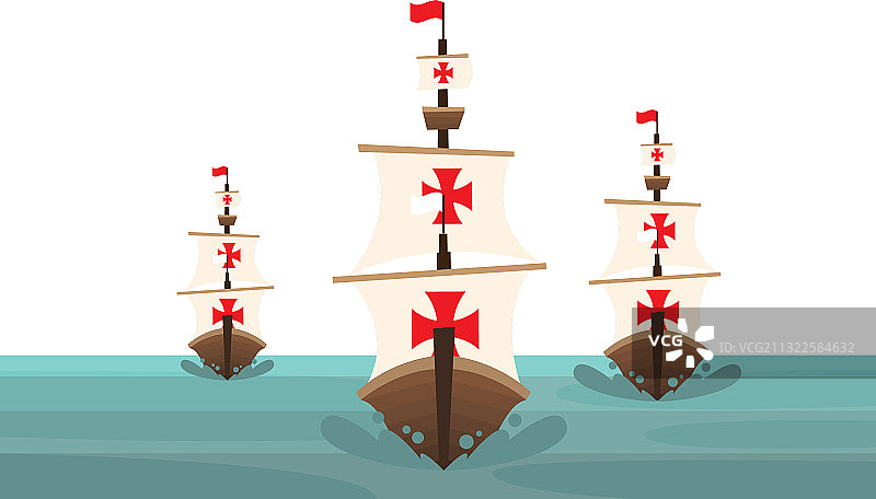 海上的克里斯托弗·哥伦布船图片素材