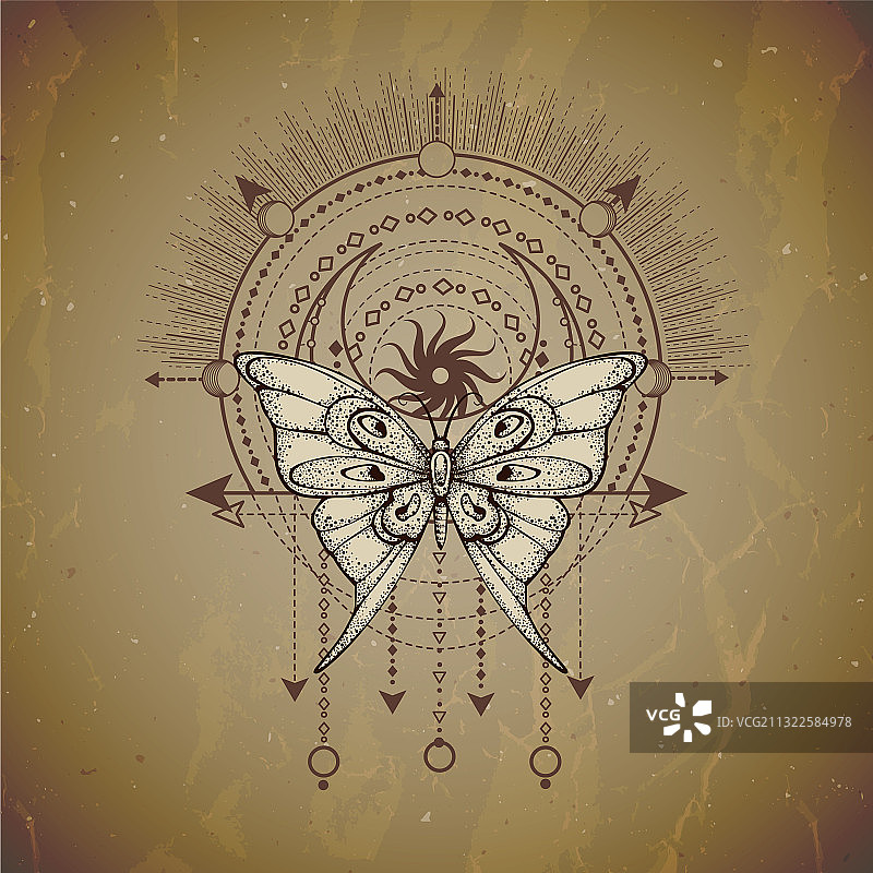 蝴蝶与神圣的象征图片素材